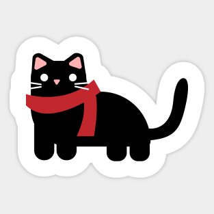 Christmas cat with a scarf Sticker